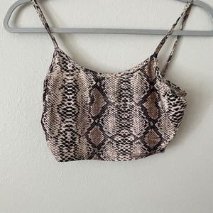 Two Piece Snakeskin Biker-short Set